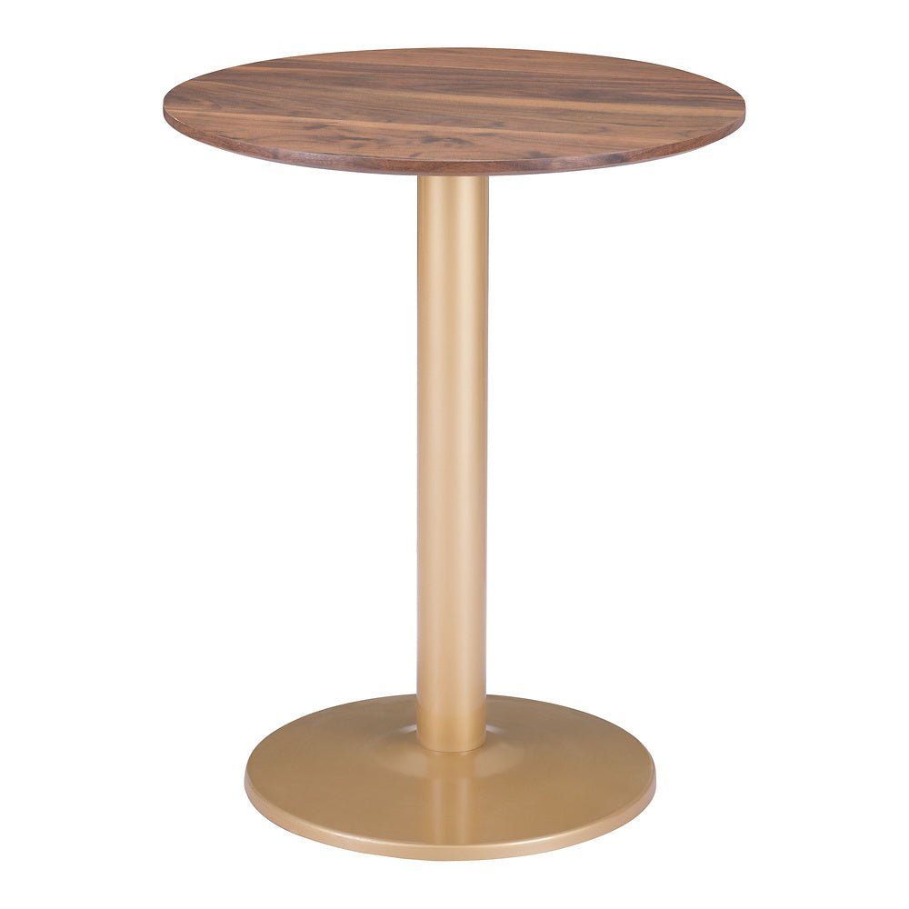 Mesa Bistró para Hotel - ZUO ALTO 60x60 101571 - Varios Colores - Cubierta de MDF Símil Madera y Estructura de Acero con Recubrimiento en Polvo - 101571 - Zuo - NOGAL BEAT - Mesa Comercial Interior
