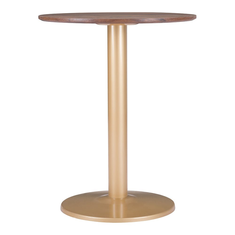 Mesa Bistró para Hotel - ZUO ALTO 60x60 101571 - Varios Colores - Cubierta de MDF Símil Madera y Estructura de Acero con Recubrimiento en Polvo - 101571 - Zuo - NOGAL BEAT - Mesa Comercial Interior