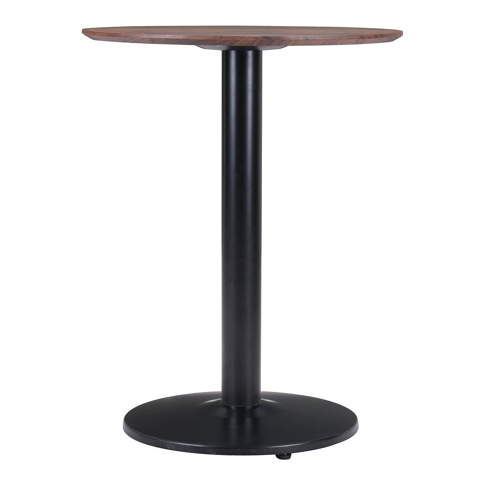 Mesa Bistró para Hotel - ZUO ALTO 60x60 101740 - Varios Colores - Cubierta de MDF Símil Madera y Estructura de Acero con Recubrimiento en Polvo - 101740 - Zuo - NOGAL BEAT - Mesa Comercial Interior