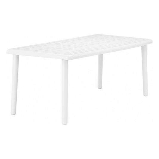 Mesa Comercial Áreas de Exterior y Terrazas Rectangular - RESOL OLOT 180 X 90 - Blanco - 4 Puntas con Agujero para Parasol - 1287 - Resol - NOGAL BEAT - Mesa de Terraza