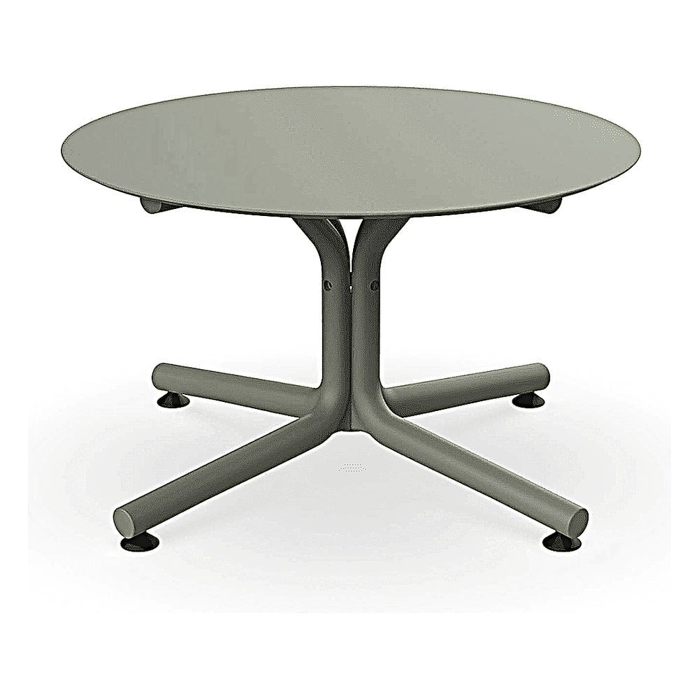 Mesa Comercial Baja al Aire Libre Circular - RESOL BINI HPL LOUNGE - Varios Colores - Protección UV y Tablero HPL - 06082 - Resol - NOGAL BEAT - Mesa Comercial Exterior