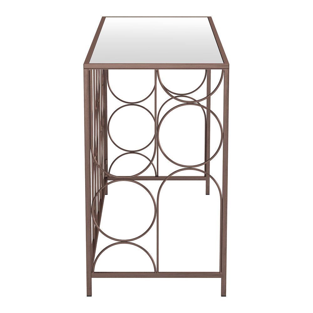 Mesa Consola para Área de Descanso - ZUO CONVALE - Bronce - Cubierta de MDF y Estructura de Acero Pintado - 109836 - Zuo - NOGAL BEAT - Mesa Comercial Interior