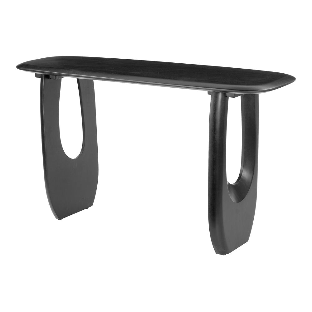 Mesa Consola para Coworking - ZUO ARASAN - Negro - Cubierta de Madera de Acacia Pintada y Estructura de Madera de Acacia - 110226 - Zuo - NOGAL BEAT - Mesa Comercial Interior