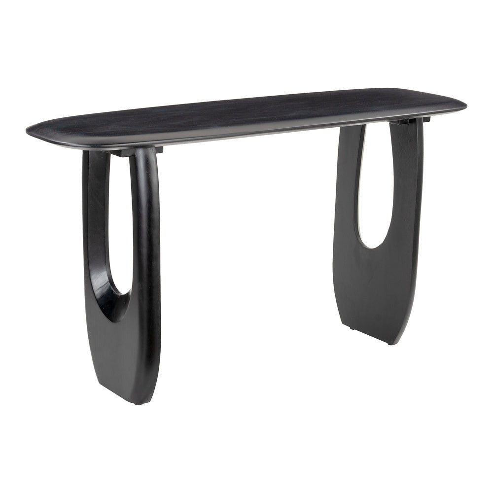 Mesa Consola para Coworking - ZUO ARASAN - Negro - Cubierta de Madera de Acacia Pintada y Estructura de Madera de Acacia - 110226 - Zuo - NOGAL BEAT - Mesa Comercial Interior