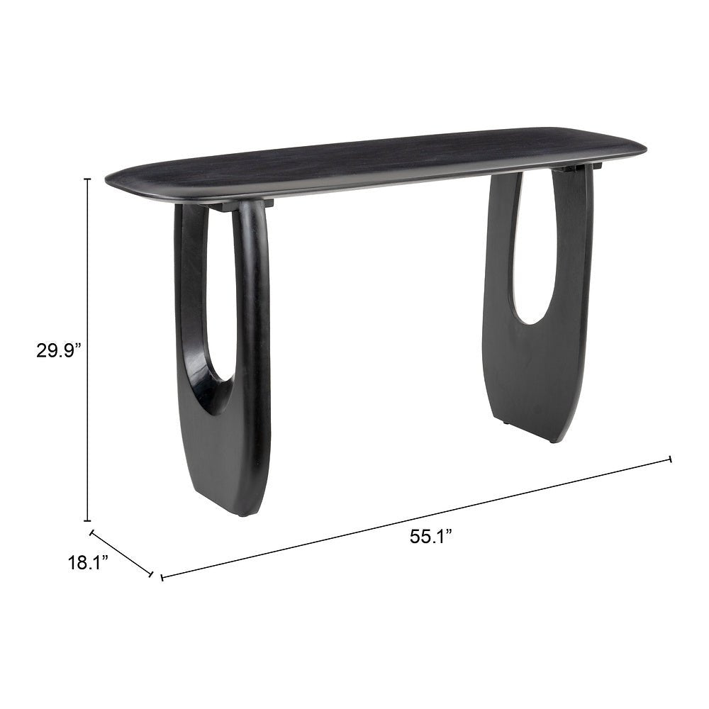 Mesa Consola para Coworking - ZUO ARASAN - Negro - Cubierta de Madera de Acacia Pintada y Estructura de Madera de Acacia - 110226 - Zuo - NOGAL BEAT - Mesa Comercial Interior