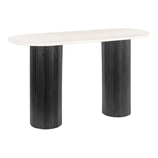 Mesa Consola para Lobby de Hotel - ZUO IZOLA - Varios Colores - Cubierta de Mármol Natural y Estructura de MDF - 110230 - Zuo - NOGAL BEAT - Mesa Comercial Interior