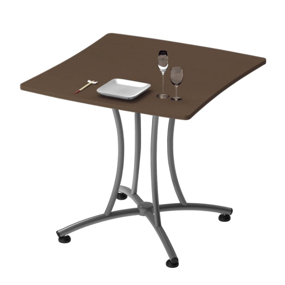 Mesa Cuadrada para Cafetería - OFIK 253 Palermo 702 - Cubierta en Melamina y Estructura en Acero - OFK 253 - OFIK - NOGAL BEAT - Mesas