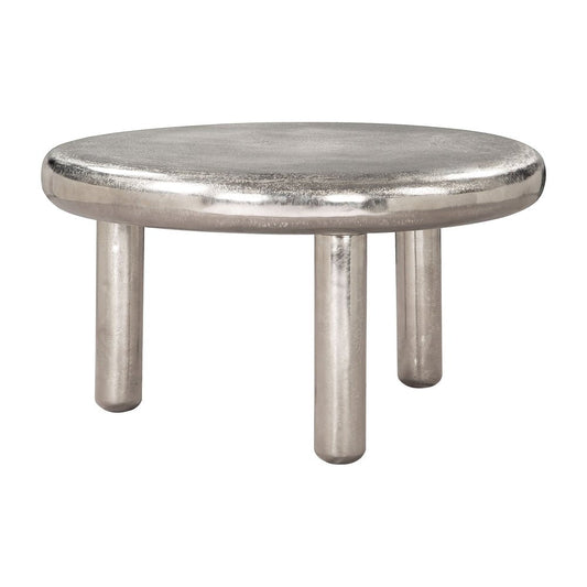 Mesa de Centro para Área de Descanso - ZUO ARIAN - Plata - Estructura y Cubierta en Aluminio Reciclado - 110796 - Zuo - NOGAL BEAT - Mesa Comercial Interior