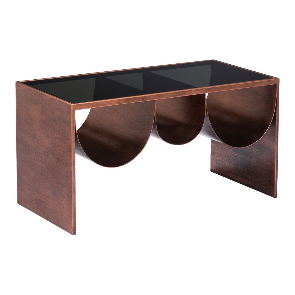 Mesa de Centro para Consultorio - ZUO AVEIRO - Varios Colores - Cubierta de Vidrio Templado Entintado y Estructura de Acero con Recubrimiento en Polvo - 109841 - Zuo - NOGAL BEAT - Mesa Comercial Interior