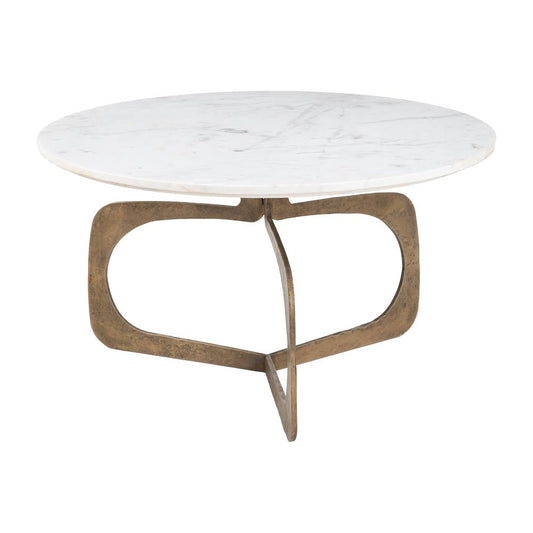 Mesa de Centro para Consultorio - ZUO OPHELIA - Varios Colores - Cubierta de Mármol Natural y Estructura de Hierro con Recubrimiento en Polvo - 111045 - Zuo - NOGAL BEAT - Mesa Comercial Interior