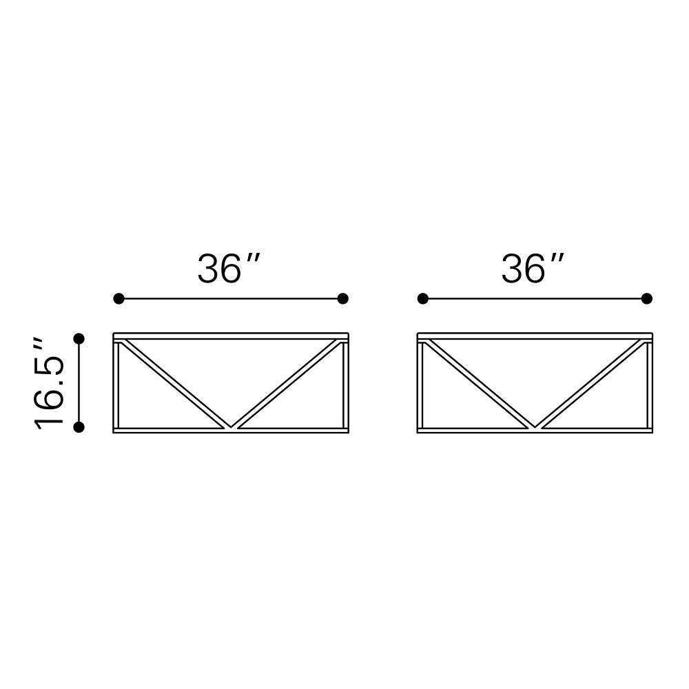 Mesa de Centro para Consultorio - ZUO TINTERN - Varios Colores - Cubierta de Piedra Compuesta Símil Mármol y Estructura de Acero con Recubrimiento en Polvo - 100657 - Zuo - NOGAL BEAT - Mesa Comercial Interior