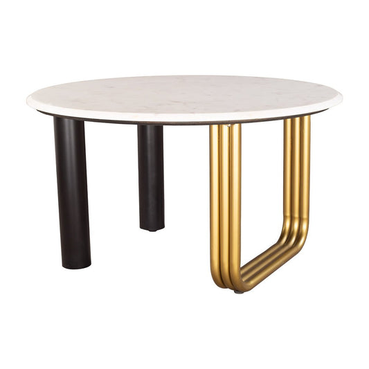 Mesa de Centro para Habitación de Hotel - ZUO ELYN - Multicolor - Cubierta de Mármol Natural y Estructura de Hierro con Recubrimiento en Polvo - 111165 - Zuo - NOGAL BEAT - Mesa Comercial Interior