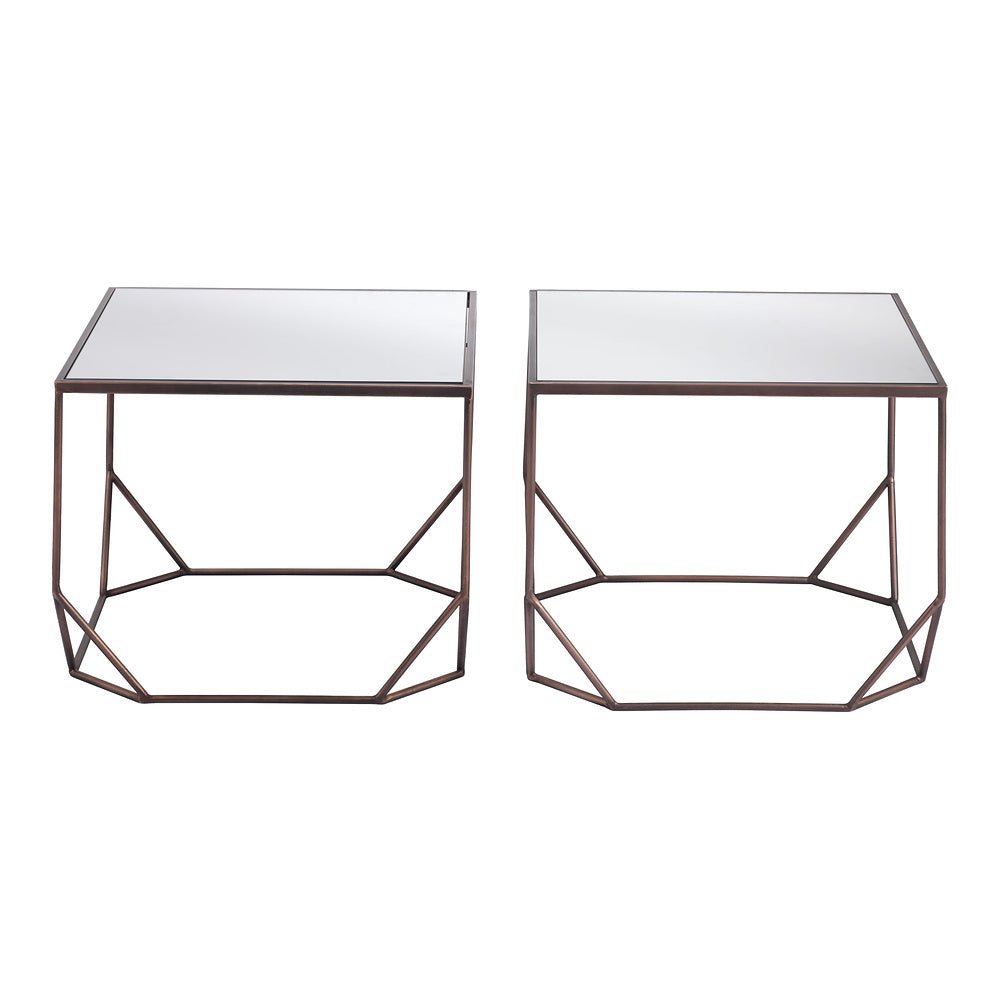 Mesa de Centro para Sala de Espera - ZUO ARZON - Bronce - Cubierta de MDF y Estructura de Acero Pintado - 109835 - Zuo - NOGAL BEAT - Mesa Comercial Interior