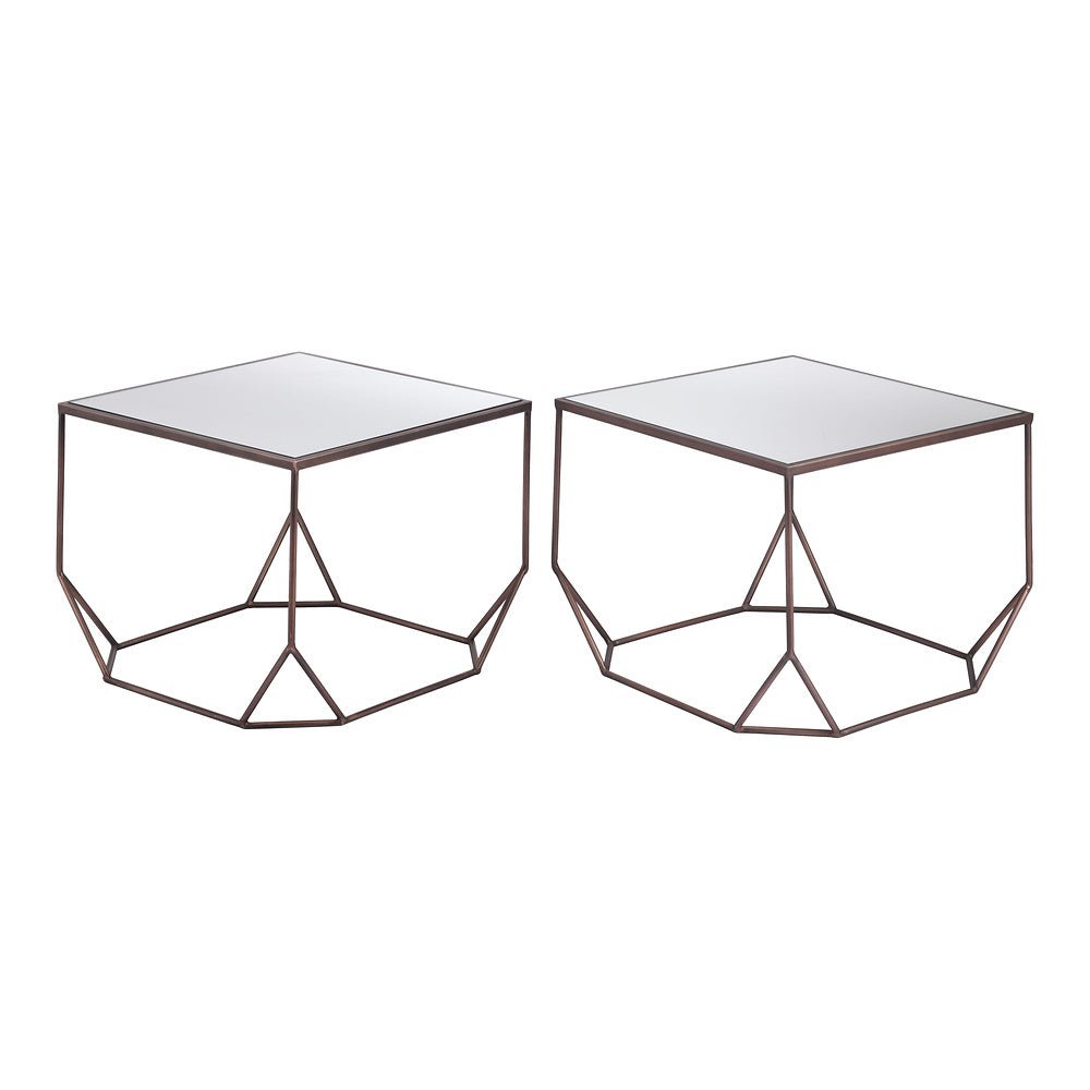 Mesa de Centro para Sala de Espera - ZUO ARZON - Bronce - Cubierta de MDF y Estructura de Acero Pintado - 109835 - Zuo - NOGAL BEAT - Mesa Comercial Interior