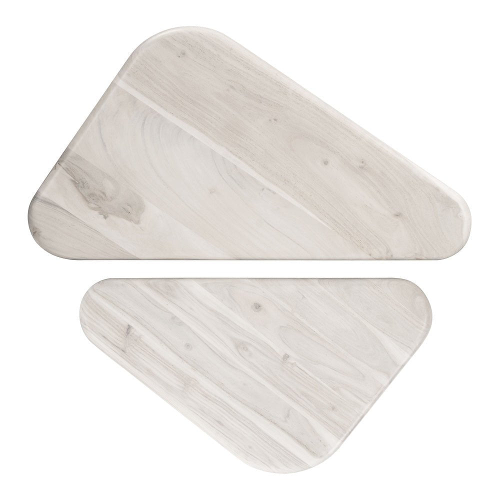 Mesa de Centro para Sala de Espera - ZUO NAVIDIC - Blanco Decapado - Cubierta de Madera de Acacia Blanqueada y Estructura de Madera de Acacia - 109872 - Zuo - NOGAL BEAT - Mesa Comercial Interior