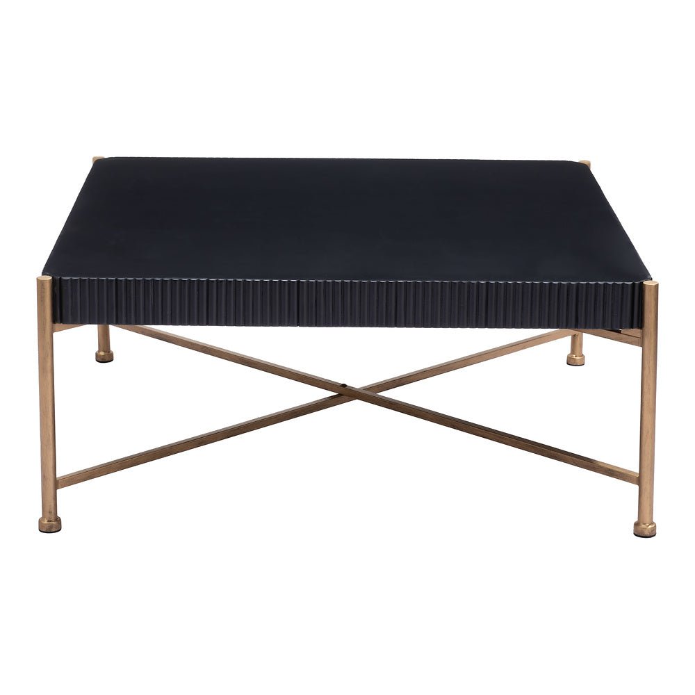 Mesa de Centro para Sala de Espera - ZUO NAZAIRE - Negro - Cubierta de Madera de Abeto Pintada y Estructura de Acero Pintado - 109838 - Zuo - NOGAL BEAT - Mesa Comercial Interior