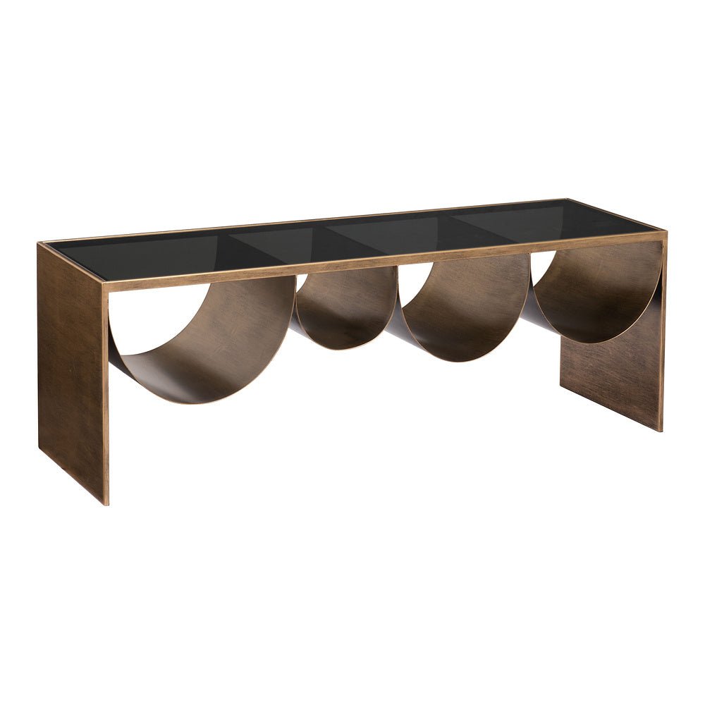Mesa de Centro para Sala de Espera - ZUO REED - Varios Colores - Cubierta de Vidrio Templado Entintado y Estructura de Acero con Recubrimiento en Polvo - 109842 - Zuo - NOGAL BEAT - Mesa Comercial Interior
