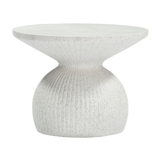 Mesa de Centro para Terraza y Zona de Alberca - ZUO CORZA - Blanco - Cubierta de Poli Cemento Símil Terrazo y Estructura de Poli Cemento - 704211 - Zuo - NOGAL BEAT - Mesa de Terraza