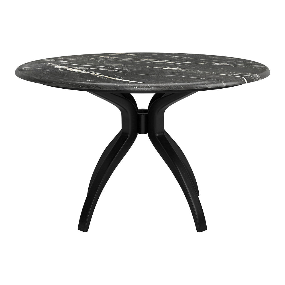 Mesa de Comedor para Bistró - ZUO SUMAY - Negro - Cubierta de Piedra HPL Símil Mármol y Estructura de Acero - 110086 - Zuo - NOGAL BEAT - Mesa Comercial Interior