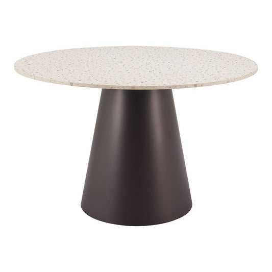 Mesa de Comedor para Desayunador - ZUO JORF - Varios Colores - Cubierta de MDF Símil Terrazo y Estructura de Acero con Recubrimiento en Polvo - 109928 - Zuo - NOGAL BEAT - Mesa Comercial Interior