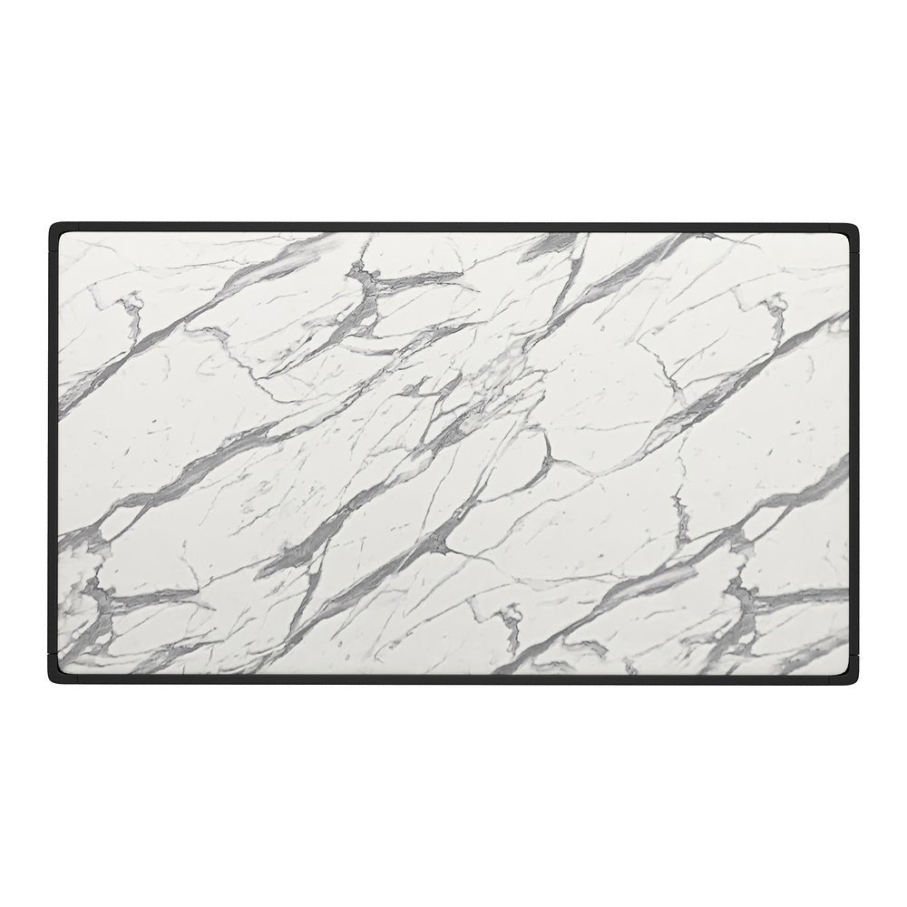 Mesa de Comedor para Desayunador - ZUO TOKAI - Blanco - Cubierta de Piedra HPL Símil Mármol y Estructura de Madera de Hule - 110087 - Zuo - NOGAL BEAT - Mesa Comercial Interior