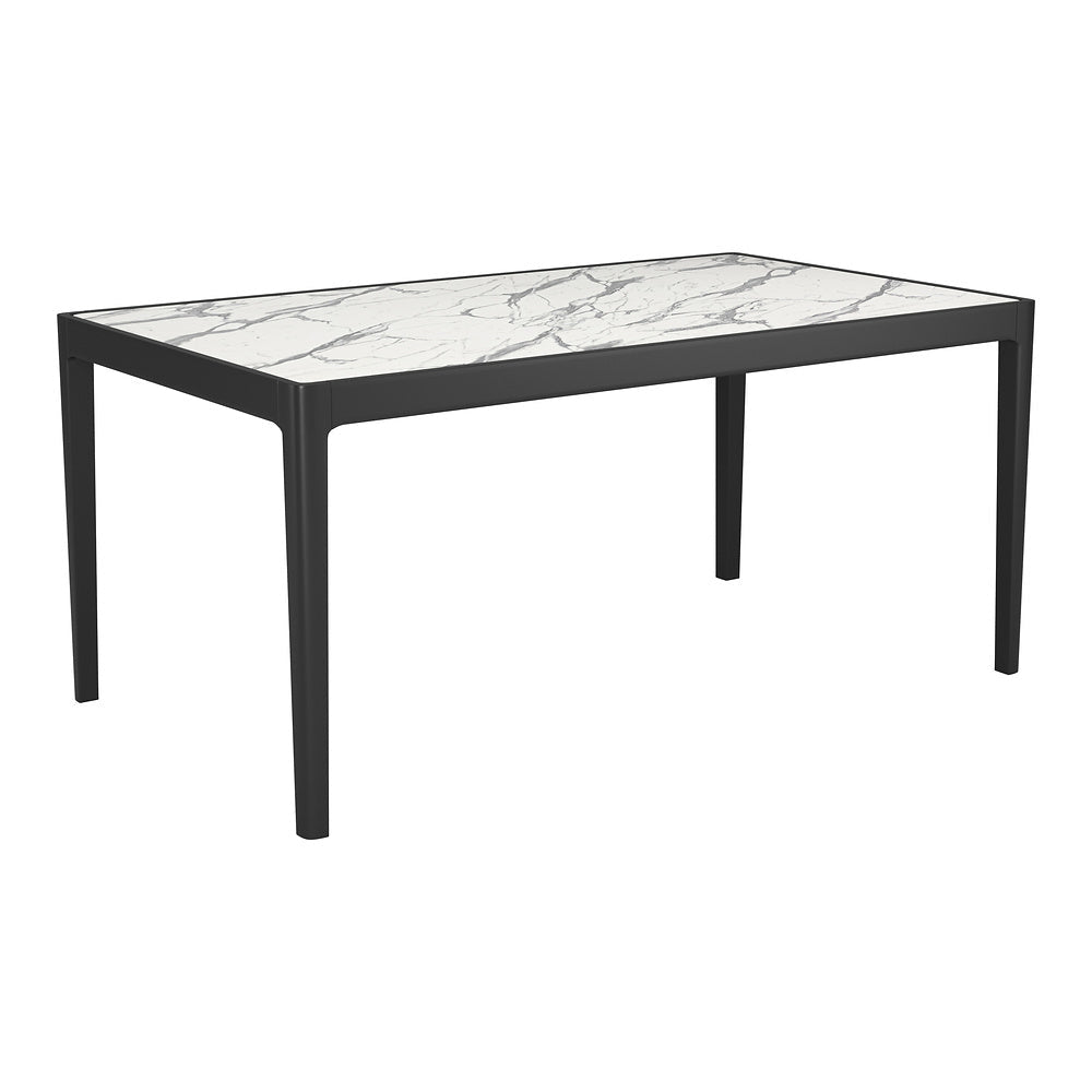 Mesa de Comedor para Desayunador - ZUO TOKAI - Blanco - Cubierta de Piedra HPL Símil Mármol y Estructura de Madera de Hule - 110087 - Zuo - NOGAL BEAT - Mesa Comercial Interior