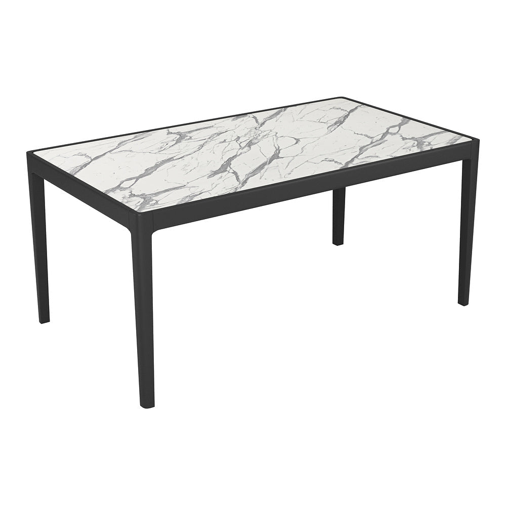 Mesa de Comedor para Desayunador - ZUO TOKAI - Blanco - Cubierta de Piedra HPL Símil Mármol y Estructura de Madera de Hule - 110087 - Zuo - NOGAL BEAT - Mesa Comercial Interior