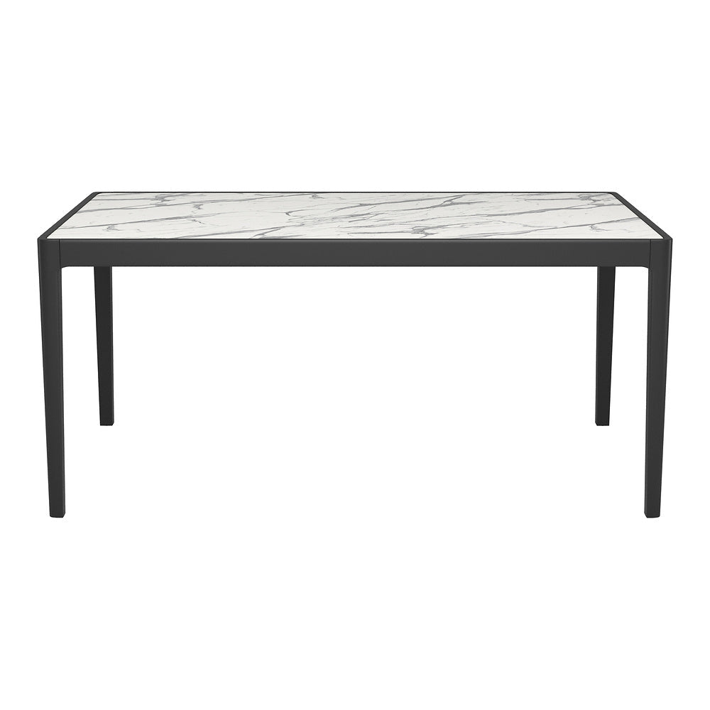 Mesa de Comedor para Desayunador - ZUO TOKAI - Blanco - Cubierta de Piedra HPL Símil Mármol y Estructura de Madera de Hule - 110087 - Zuo - NOGAL BEAT - Mesa Comercial Interior