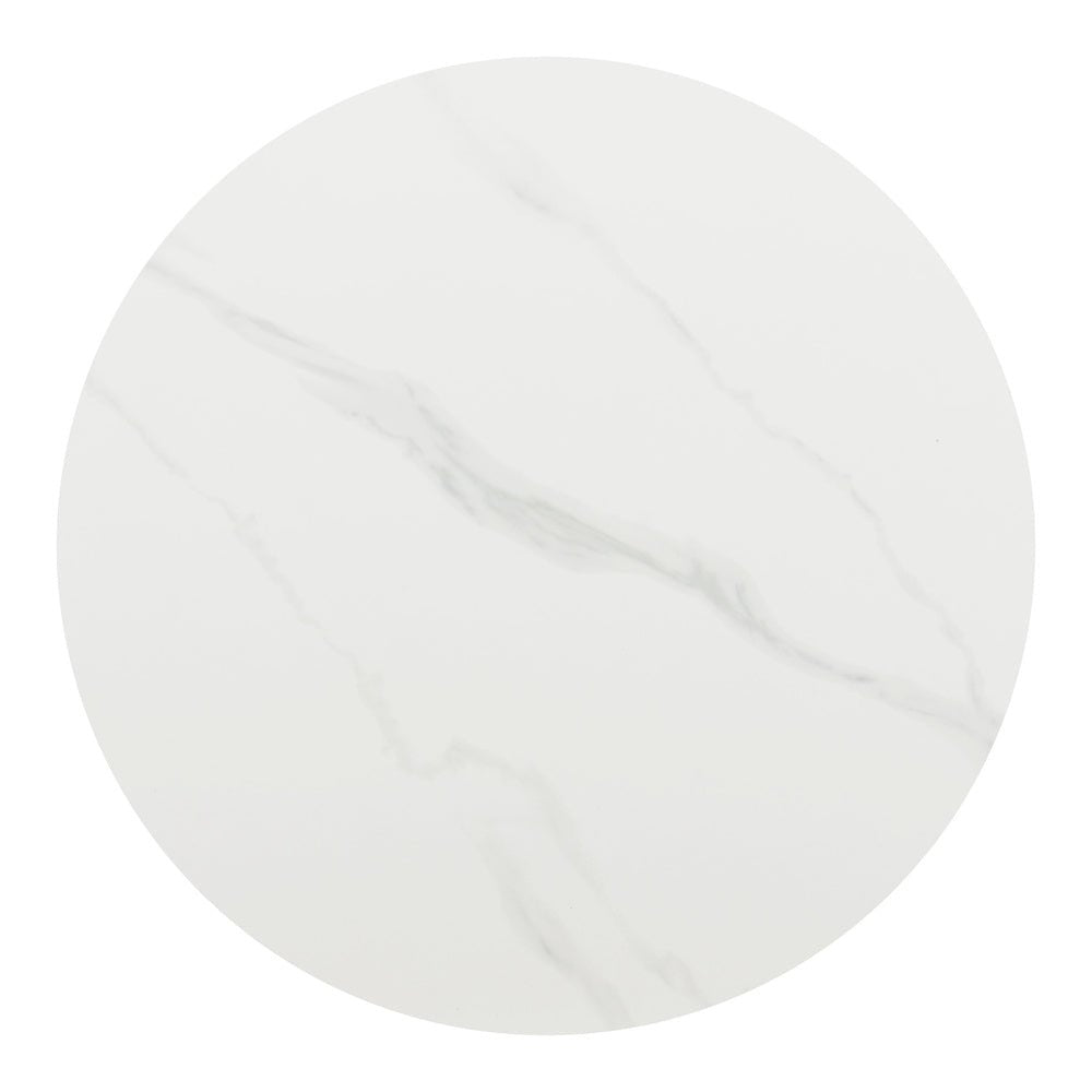 Mesa de Comedor para Hotel - ZUO IZAR - Blanco - Cubierta de Piedra Sinterizada Símil Mármol y Estructura de Acero con Recubrimiento en Polvo - 110356 - Zuo - NOGAL BEAT - Mesa Comercial Interior