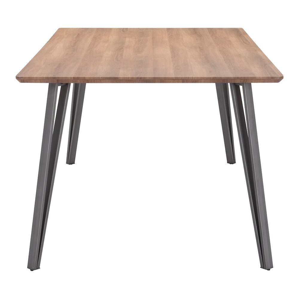 Mesa de Comedor para Hotel - ZUO PERPIGNAN - Café - Cubierta de MDF Símil Madera y Estructura de Acero Pintado - 101888 - Zuo - NOGAL BEAT - Mesa Comercial Interior