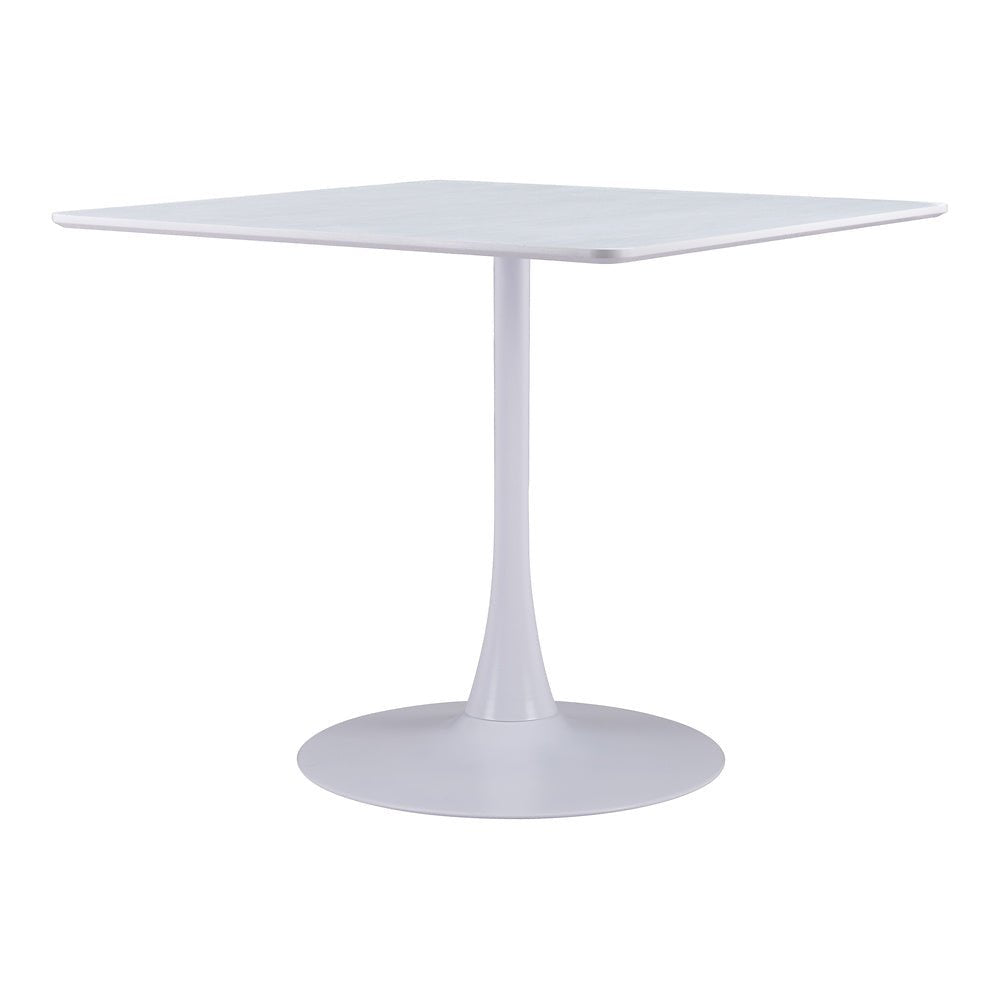 Mesa de Comedor para Salón de Eventos - ZUO MOLLY - Blanco - Cubierta de MDF Símil Madera y Estructura de Acero con Recubrimiento en Polvo - 109559 - Zuo - NOGAL BEAT - Mesa Comercial Interior