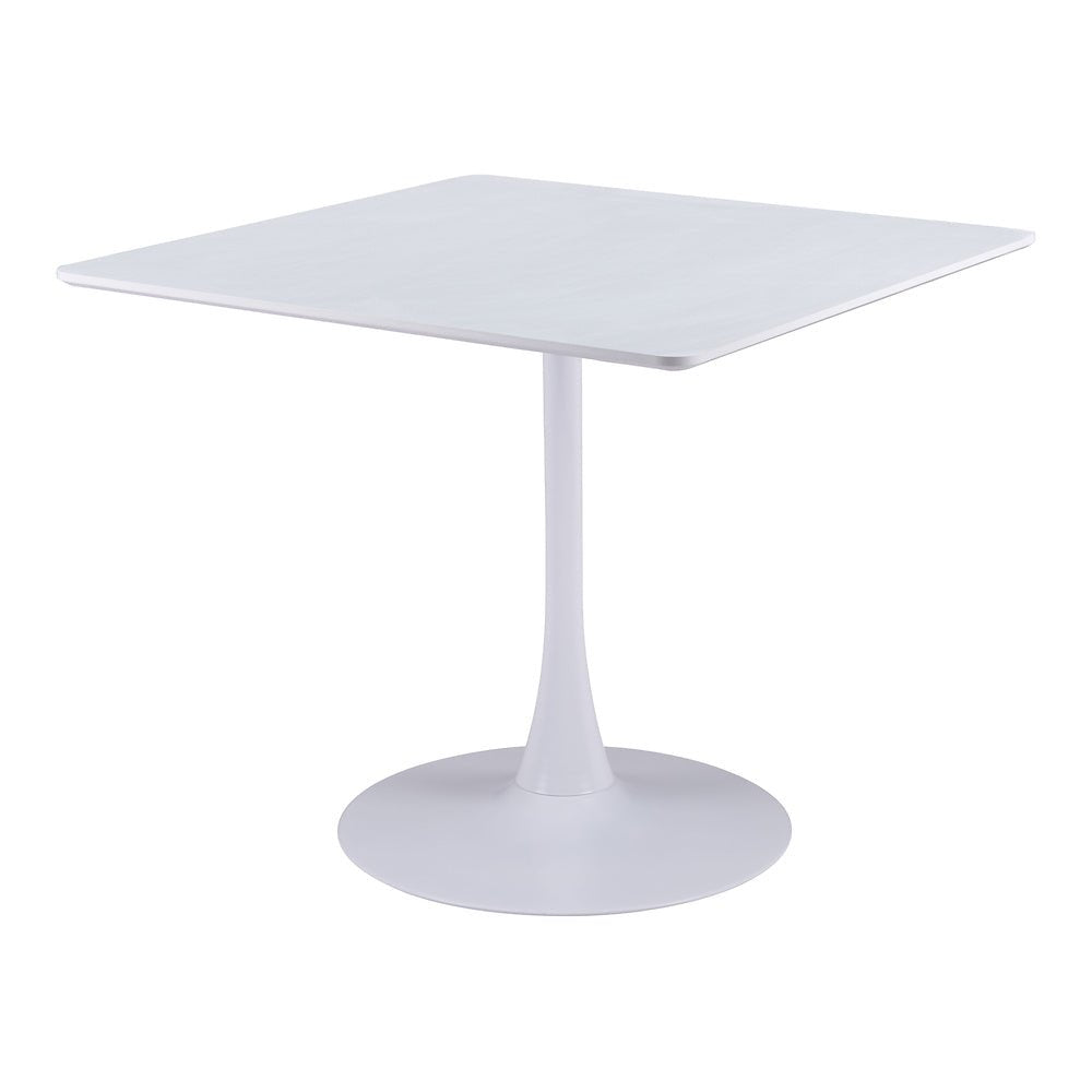 Mesa de Comedor para Salón de Eventos - ZUO MOLLY - Blanco - Cubierta de MDF Símil Madera y Estructura de Acero con Recubrimiento en Polvo - 109559 - Zuo - NOGAL BEAT - Mesa Comercial Interior
