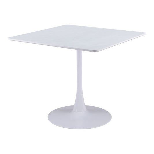 Mesa de Comedor para Salón de Eventos - ZUO MOLLY - Blanco - Cubierta de MDF Símil Madera y Estructura de Acero con Recubrimiento en Polvo - 109559 - Zuo - NOGAL BEAT - Mesa Comercial Interior