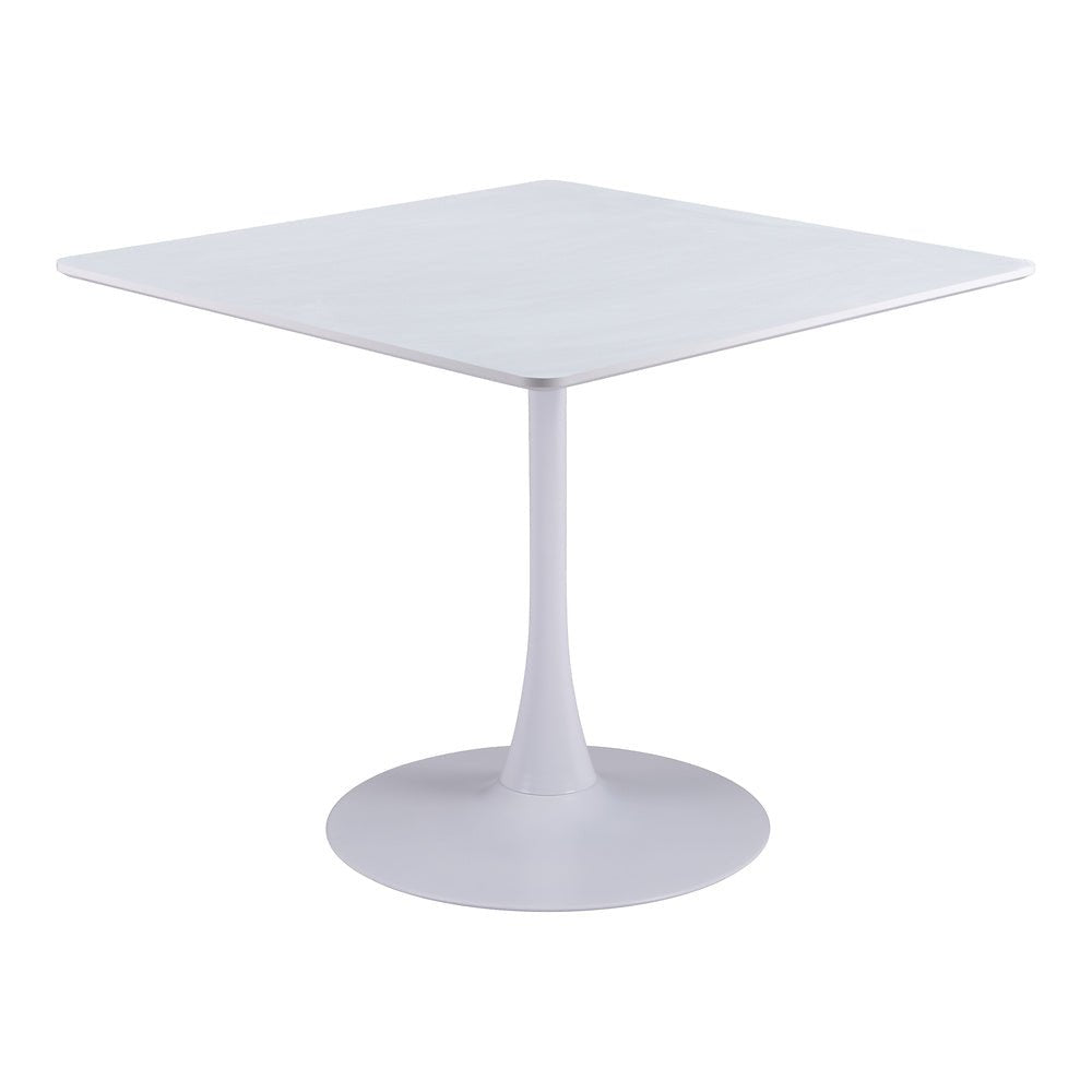 Mesa de Comedor para Salón de Eventos - ZUO MOLLY - Blanco - Cubierta de MDF Símil Madera y Estructura de Acero con Recubrimiento en Polvo - 109559 - Zuo - NOGAL BEAT - Mesa Comercial Interior