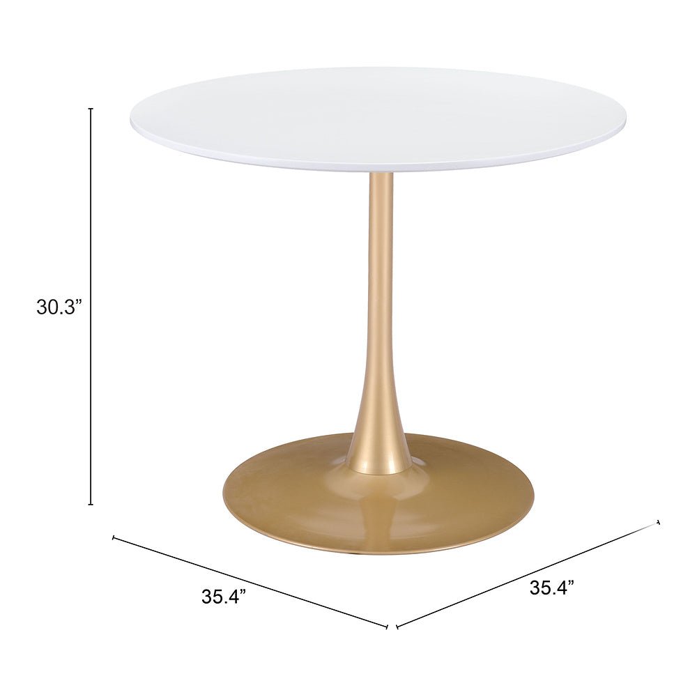 Mesa de Comedor para Salón de Eventos - ZUO OPUS - Varios Colores - Cubierta de MDF Pintado y Estructura de Acero con Recubrimiento en Polvo - 101568 - Zuo - NOGAL BEAT - Mesa Comercial Interior