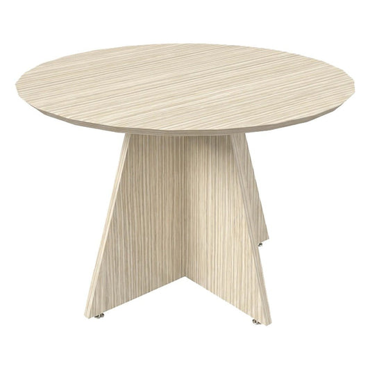 Mesa de Juntas Redonda para Sala de Juntas - GEBESA CONTEMPO - Ø 120 cm - Cubierta de MDF - GCC575120 - GEBESA - NOGAL BEAT - Mesa de Juntas