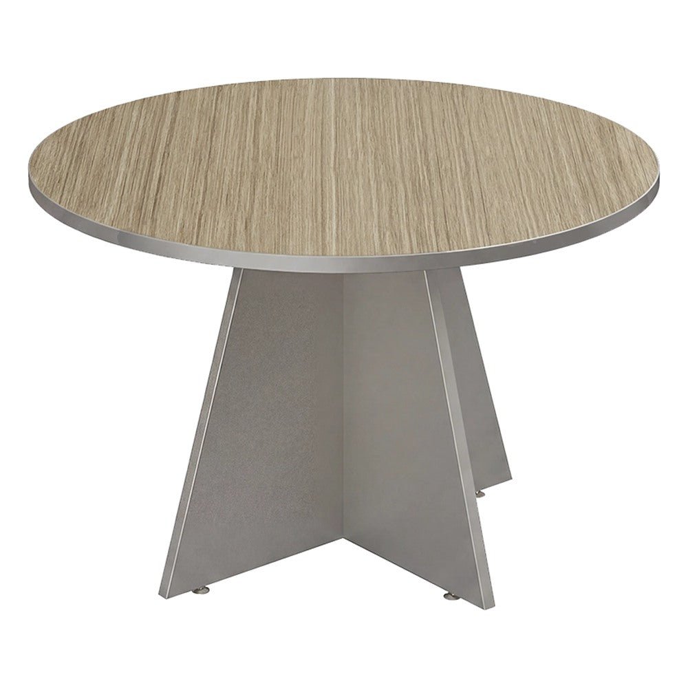 Mesa de Juntas Redonda para Sala de Juntas - GEBESA SPAZIO - Ø 120.8 cm - GBS575120 - GEBESA - NOGAL BEAT - Mesa de Juntas