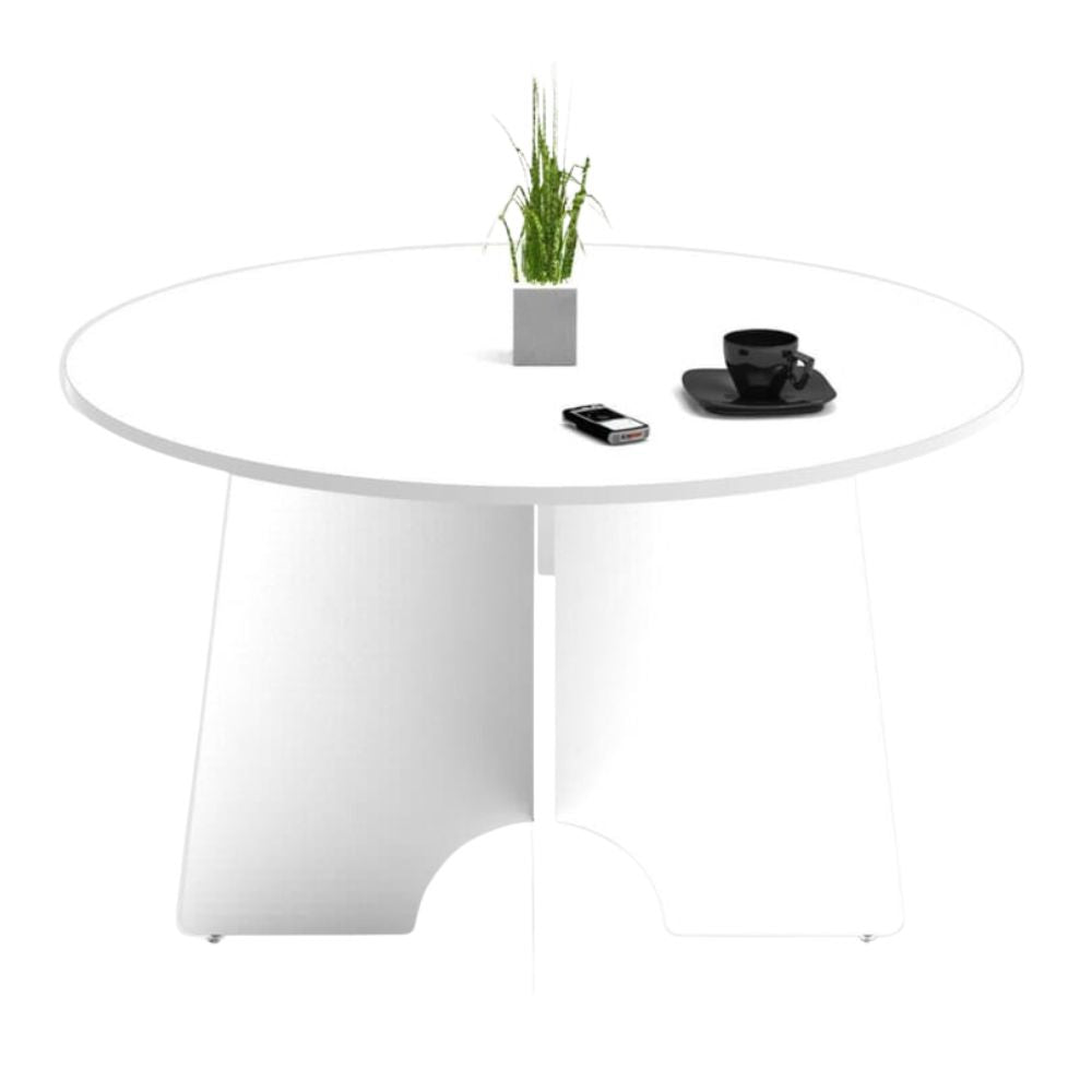 Mesa de Trabajo para despacho - OFIK 256 - Redonda - Cubierta y Estructura en Melamina - 256 - OFIK - NOGAL BEAT - Escritorio