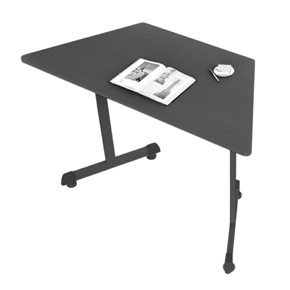 Mesa de Trabajo Trapezoidal para Instituciones - OFIK 258 - Cubierta en Melamina y Estructura de Acero - 258 - OFIK - NOGAL BEAT - Escritorio