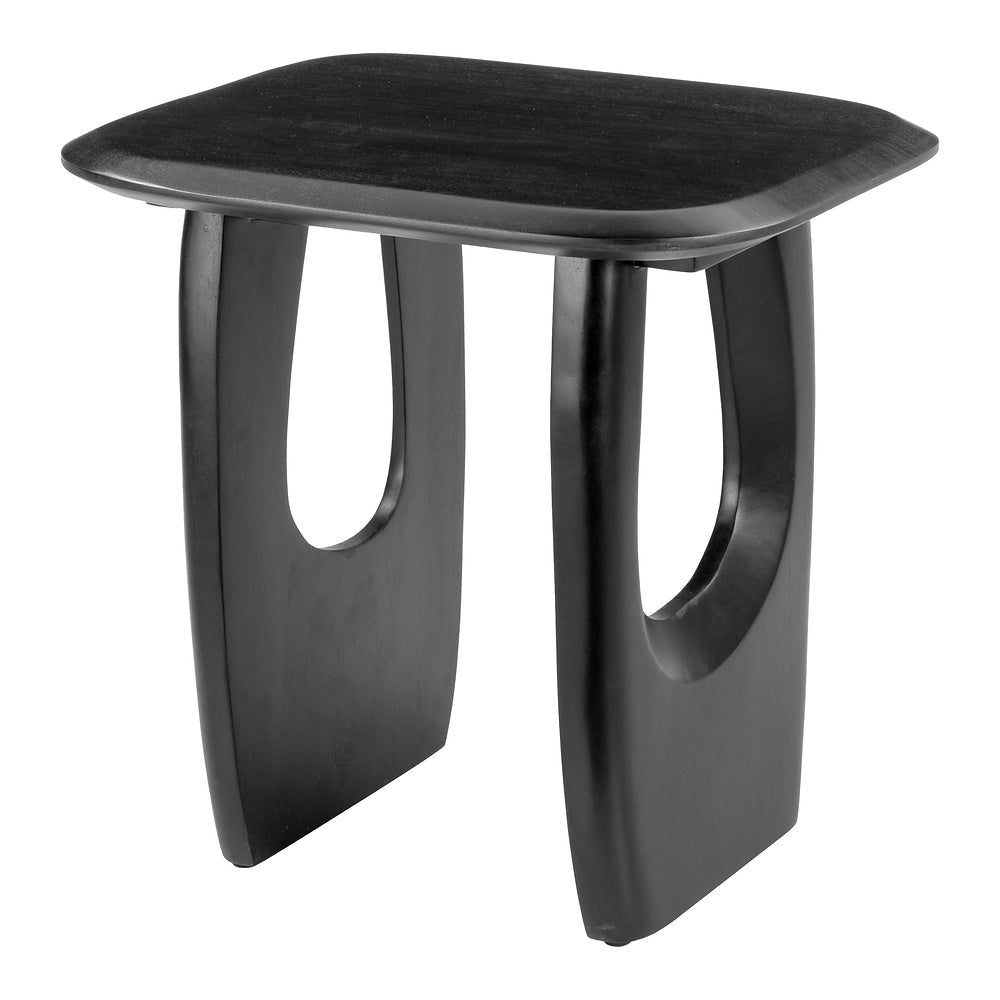 Mesa Decorativa para Consultorio - ZUO ARASAN - Negro - Cubierta de Madera de Acacia Pintada y Estructura de Madera de Acacia - 110225 - Zuo - NOGAL BEAT - Mesa Comercial Interior