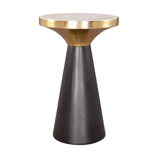 Mesa Decorativa para Recepción - ZUO OBSIDIAN - Multicolor - Cubierta de Mármol Natural y Estructura de Hierro con Recubrimiento en Polvo - 111117 - Zuo - NOGAL BEAT - Mesa Comercial Interior