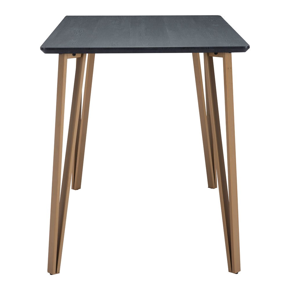 Mesa Mostrador para Bistró - ZUO DEUS - Negro - Cubierta de MDF Símil Madera y Estructura de Acero Pintado - 101890 - Zuo - NOGAL BEAT - Mesa Comercial Interior