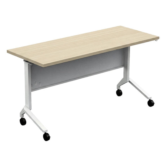 Mesa Móvil Plegable para Centro de Formación - GEBESA IKA - Frente 150 cm - Fondo 50 cm - Estructura de Acero - GAT519150CN - GEBESA - NOGAL BEAT - Mesa Comercial Interior