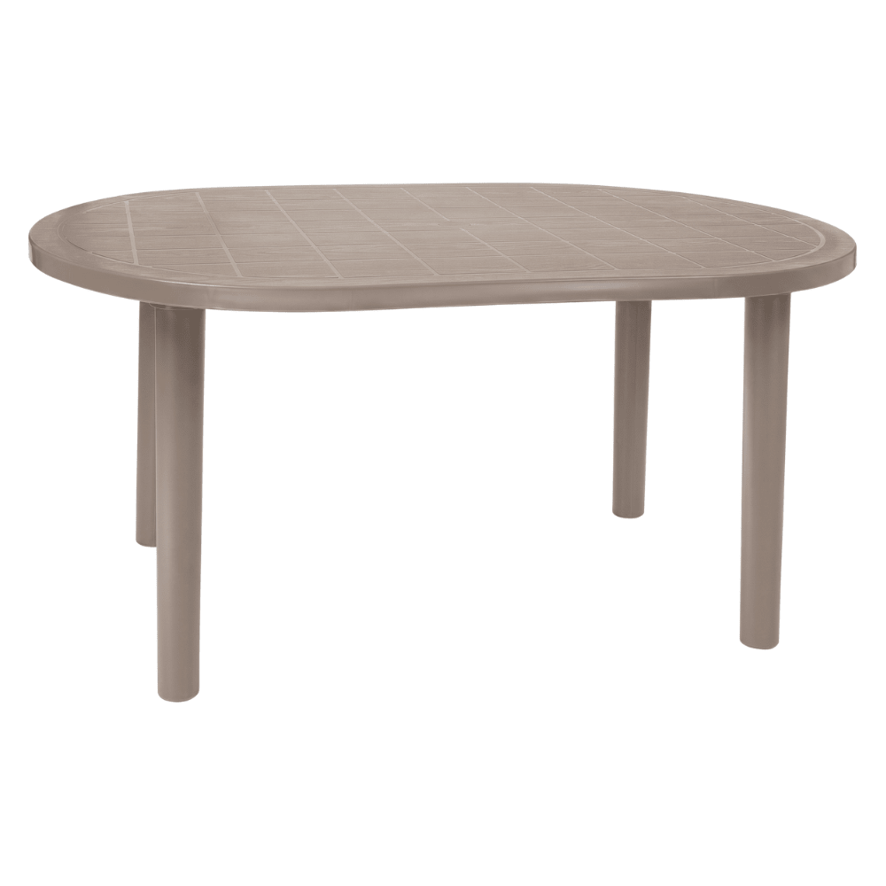 Mesa Ovalada al Aire Libre Reciclada - RESOL OLOT RECYCLED 140 X 90 - Varios Colores - 4 Puntas con Agujero Parasol y Protección UV - 6480 - Resol - NOGAL BEAT - Mesas