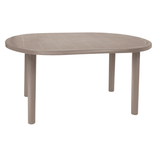 Mesa Ovalada al Aire Libre Reciclada - RESOL OLOT RECYCLED 140 X 90 - Varios Colores - 4 Puntas con Agujero Parasol y Protección UV - 6480 - Resol - NOGAL BEAT - Mesas