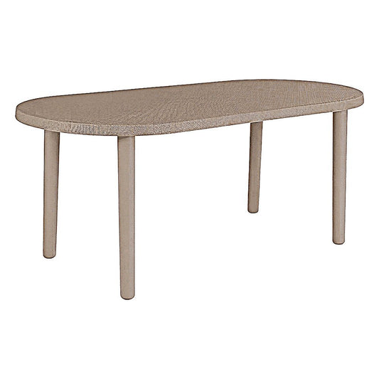 Mesa Ovalada al Aire Libre Reciclada - RESOL OLOT RECYCLED 180 X 90 - Varios Colores - 4 Puntas con Agujero Parasol y Protección UV - 06478 - Resol - NOGAL BEAT - Mesa de Terraza