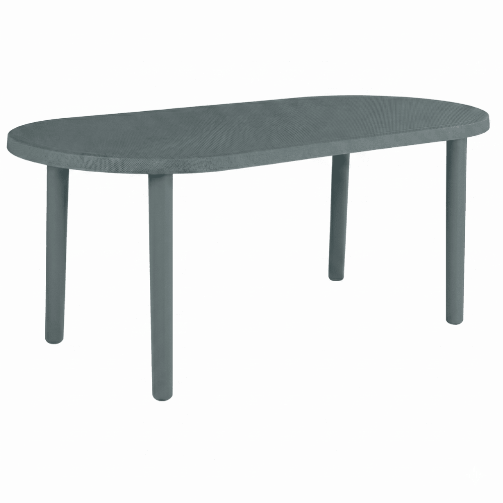 Mesa Ovalada al Aire Libre Reciclada - RESOL OLOT RECYCLED 180 X 90 - Varios Colores - 4 Puntas con Agujero Parasol y Protección UV - 6477 - Resol - NOGAL BEAT - Mesas
