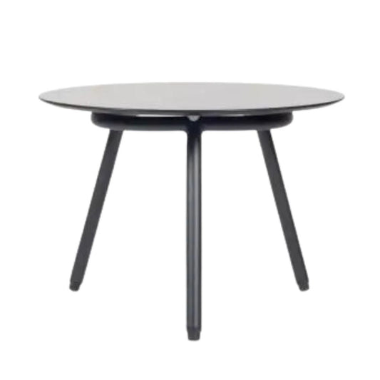 MESA RESOL ANTHEA SIDE TABLE | Mesa Auxiliar Baja para Sala de Estar Terraza | 35 cm | Estructura Aluminio | Tablero HPL | Exterior - 70289 - Resol - NOGAL BEAT - Mesas