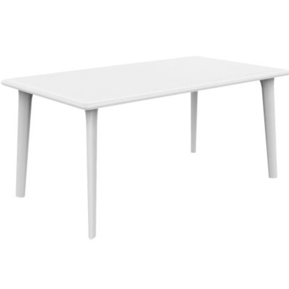 MESA RESOL NEW DESSA 90x160 | Mesa Ocasional | 74 CM | Patas Polipropileno | Estructura Acero | Pintada Horno | Protección UV | Interior + Exterior - 01688 - Resol - NOGAL BEAT - Mesas