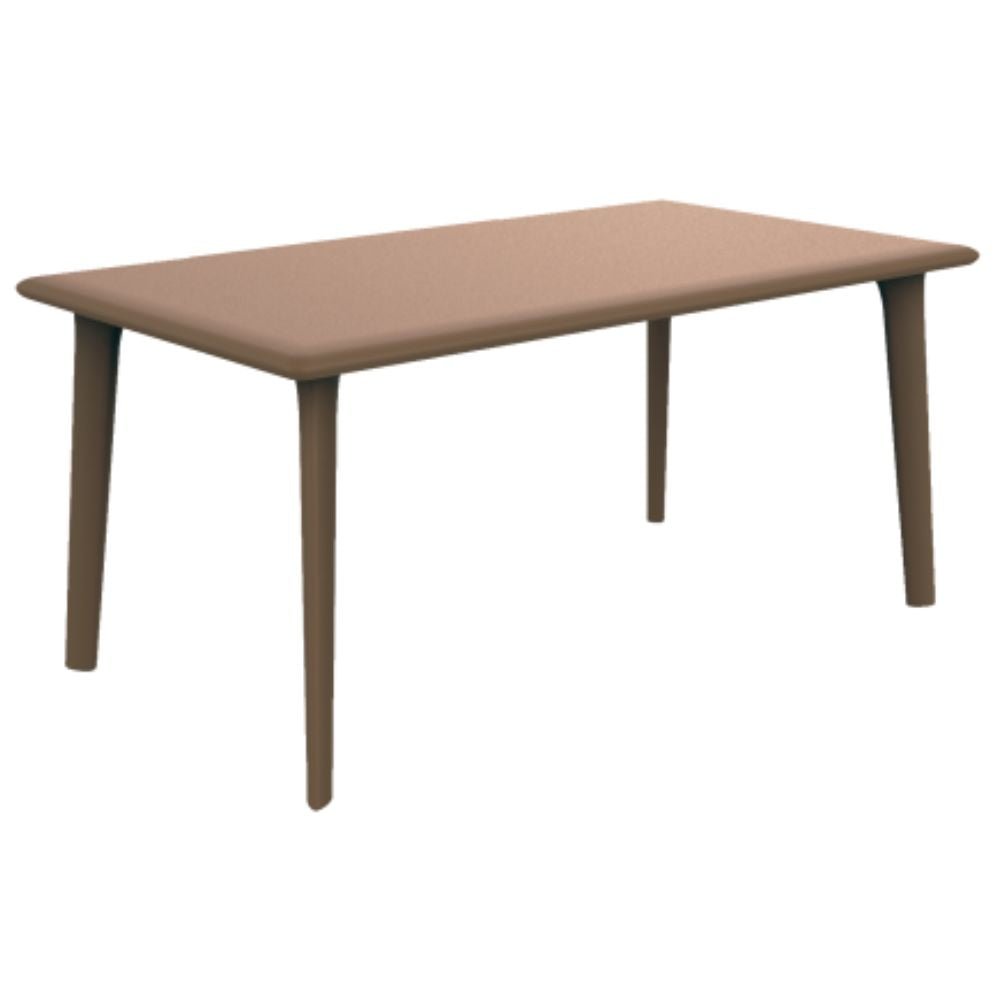 MESA RESOL NEW DESSA 90x160 | Mesa Ocasional | 74 CM | Patas Polipropileno | Estructura Acero | Pintada Horno | Protección UV | Interior + Exterior - 01689 - Resol - NOGAL BEAT - Mesas